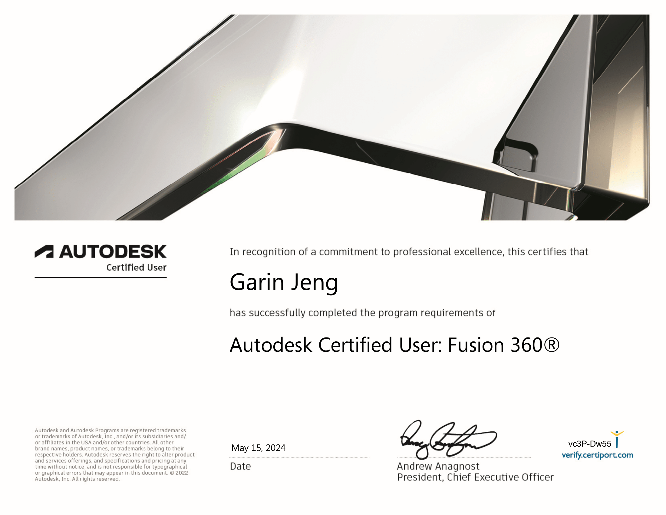Fusion 360 Certificate
